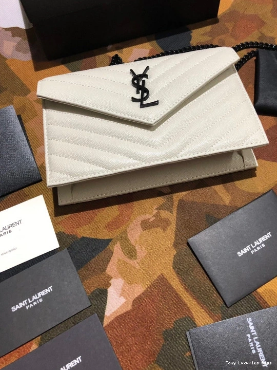 Tony Luxuries CASSANDRE CHAIN WALLET YSL MATELASSÉ 0730